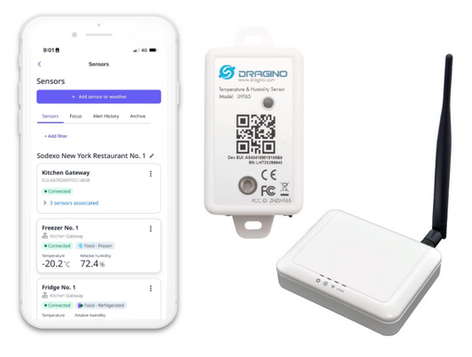 Temperature & Humidity Monitoring Pack BASIC - Monitor & Alert (1x Sensor & Gateway)